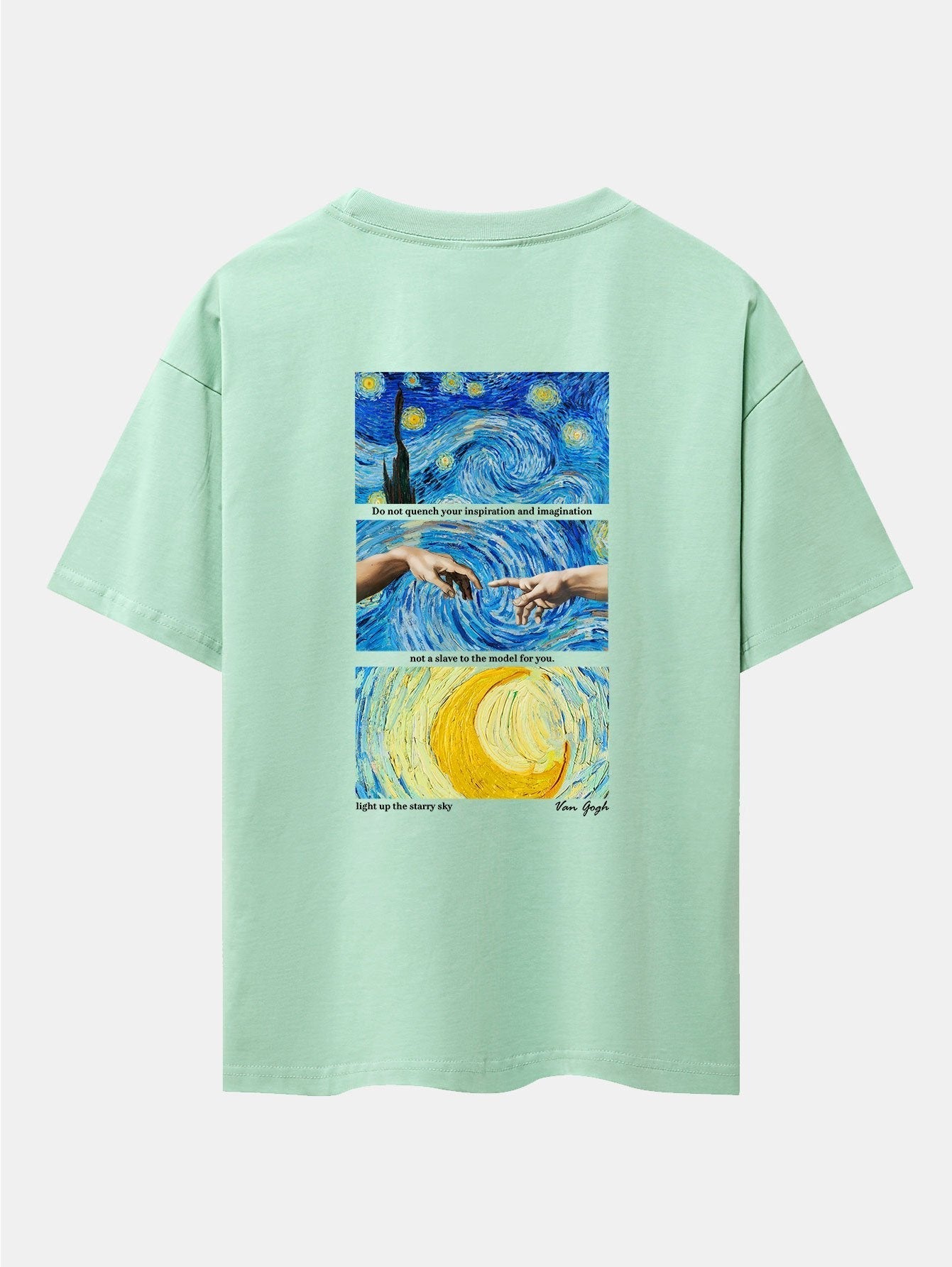 The Starry Night Back Print Drop Shoulder Oversize T-Shirt