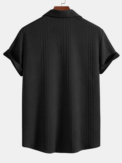 Geometric Jacquard Button Up Shirt