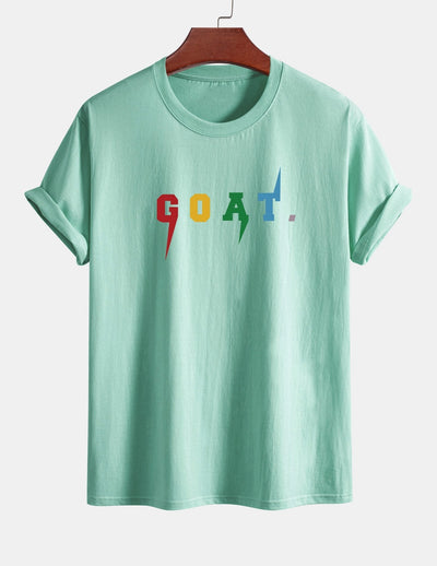 Regular Fit Goat Print Cotton T-Shirt