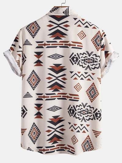 Aztec Geometric Print Shirt
