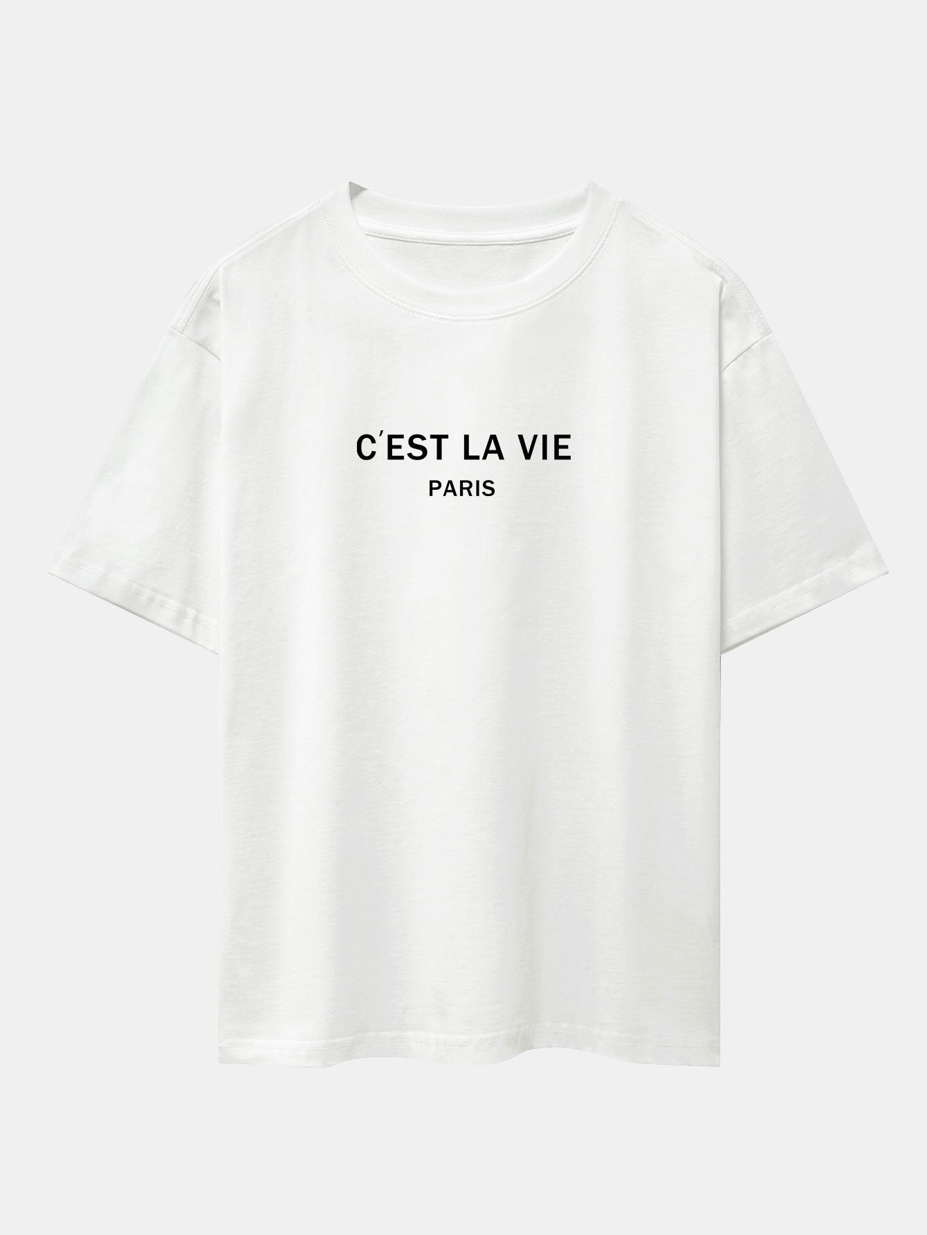 Paris Letter Print Dropped Shoulders Oversize T-Shirt