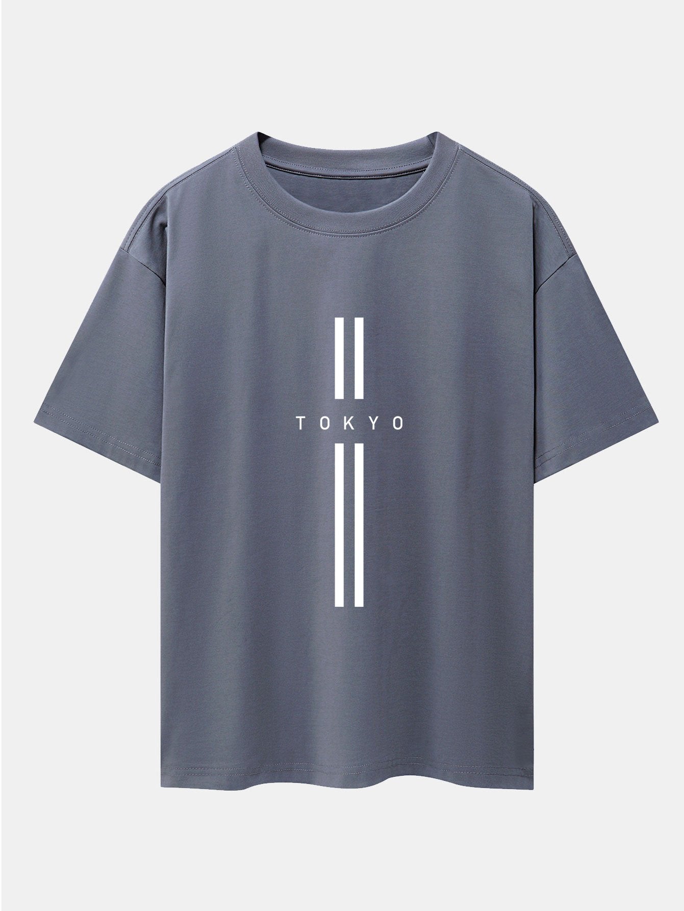 Stripe Tokyo Print Drop Shoulder Oversize T-Shirt