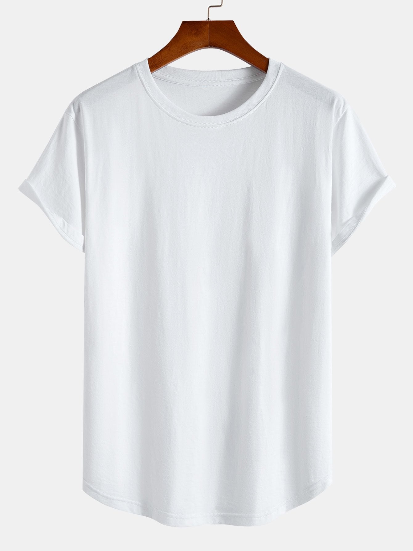 Slogan Back Print Cotton Arc Hem T-Shirt