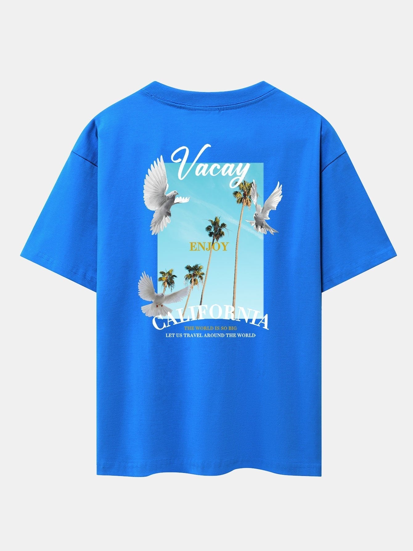 California Dove Back Print Drop Shoulder Oversize T-Shirt