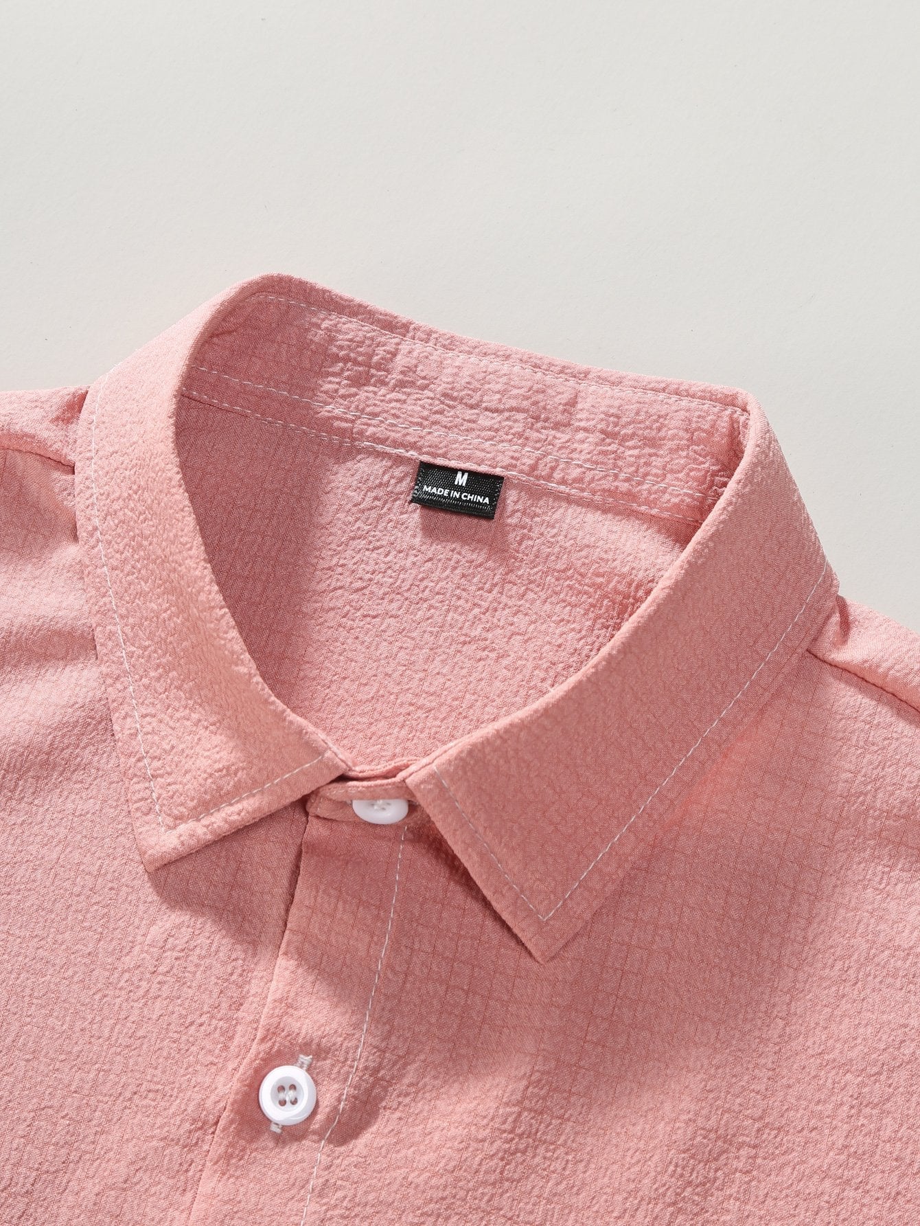 Texture Print Button Up Shirt