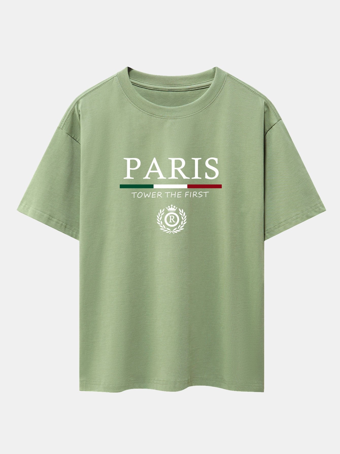 Paris Slogan Print Drop Shoulder Oversize T-Shirt