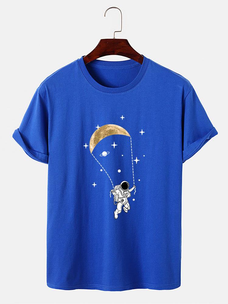 Astronaut Moon Print T-Shirt