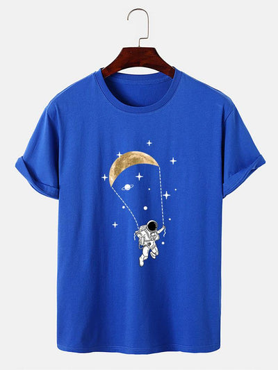 Astronaut Moon Print T-Shirt