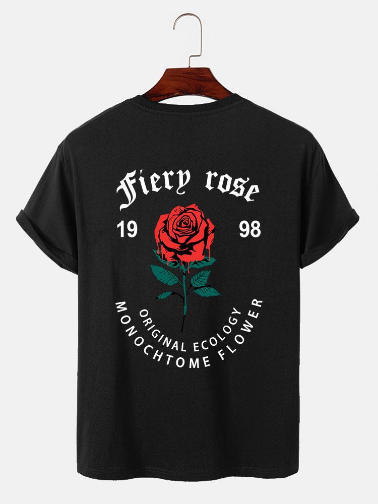 Dissolving Rose Slogan Print T-Shirt