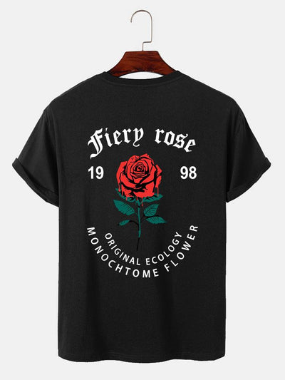 Dissolving Rose Slogan Print T-Shirt