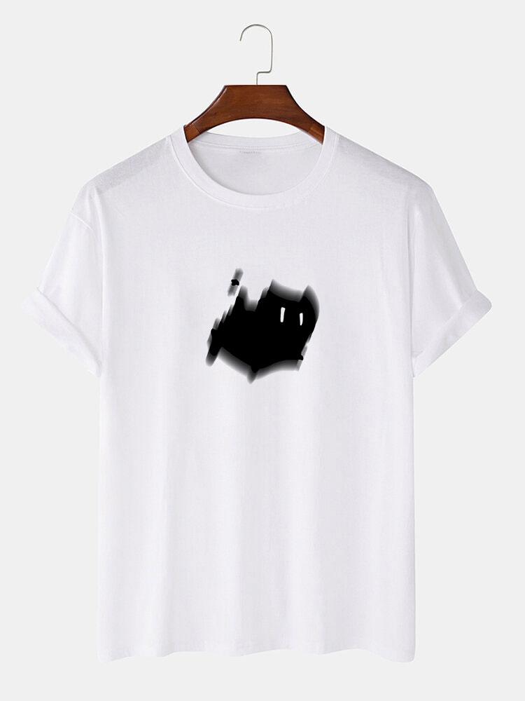 Scared Cat Print T-Shirt