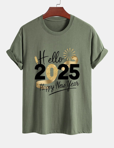 Regular Fit New Year 2025 Print Cotton T-Shirt