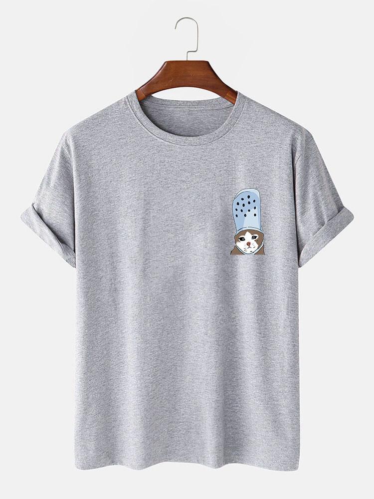 Crying Cat in a Croc Print T-Shirt