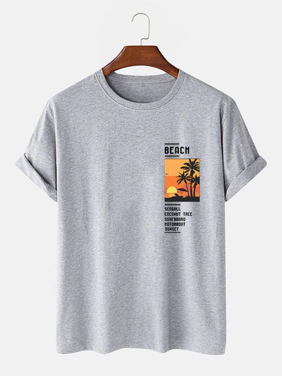 Beach Scenery Slogan Print T-Shirt