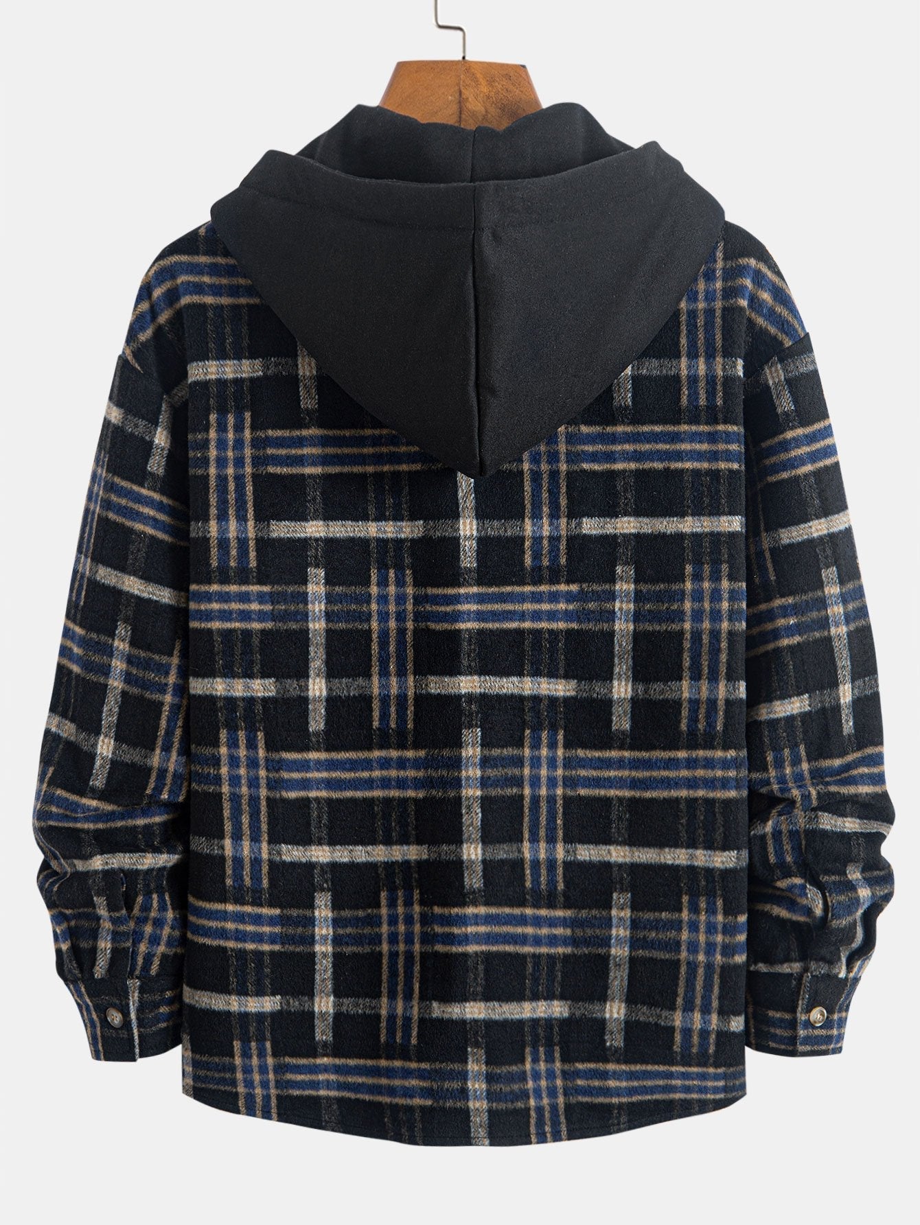 Relax Fit Heavy Weight Flannel Plaid Hooded Shirt