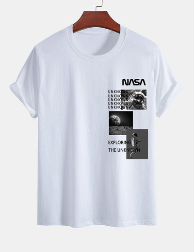 Regular Fit NASA Moon Landing Print Cotton T-Shirt