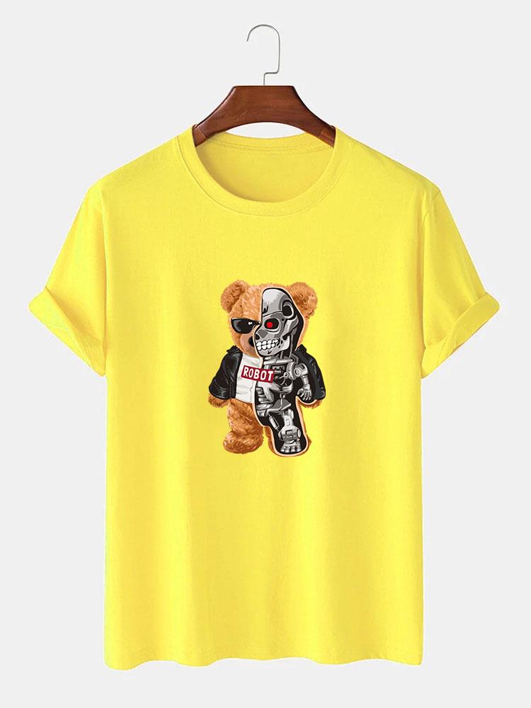 Mechanical Bear Print T-Shirt