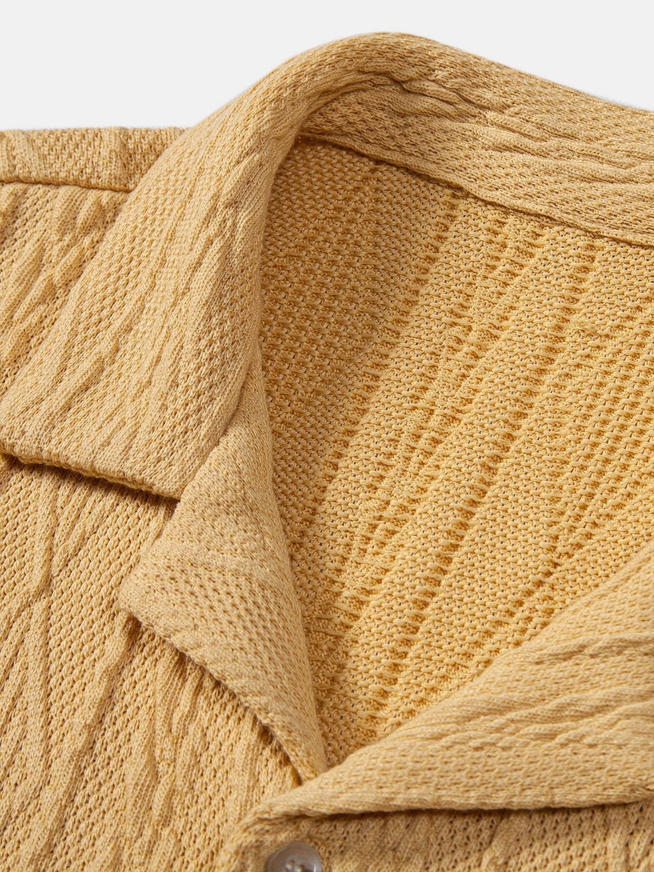 Knitted Geometric Textured Cuban Shirt