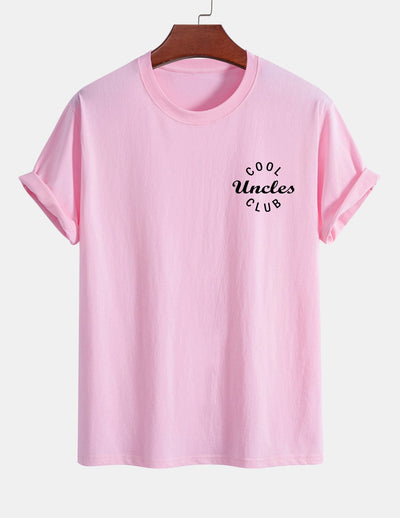 Regular Fit Cool Uncles Club Print Cotton T-Shirt