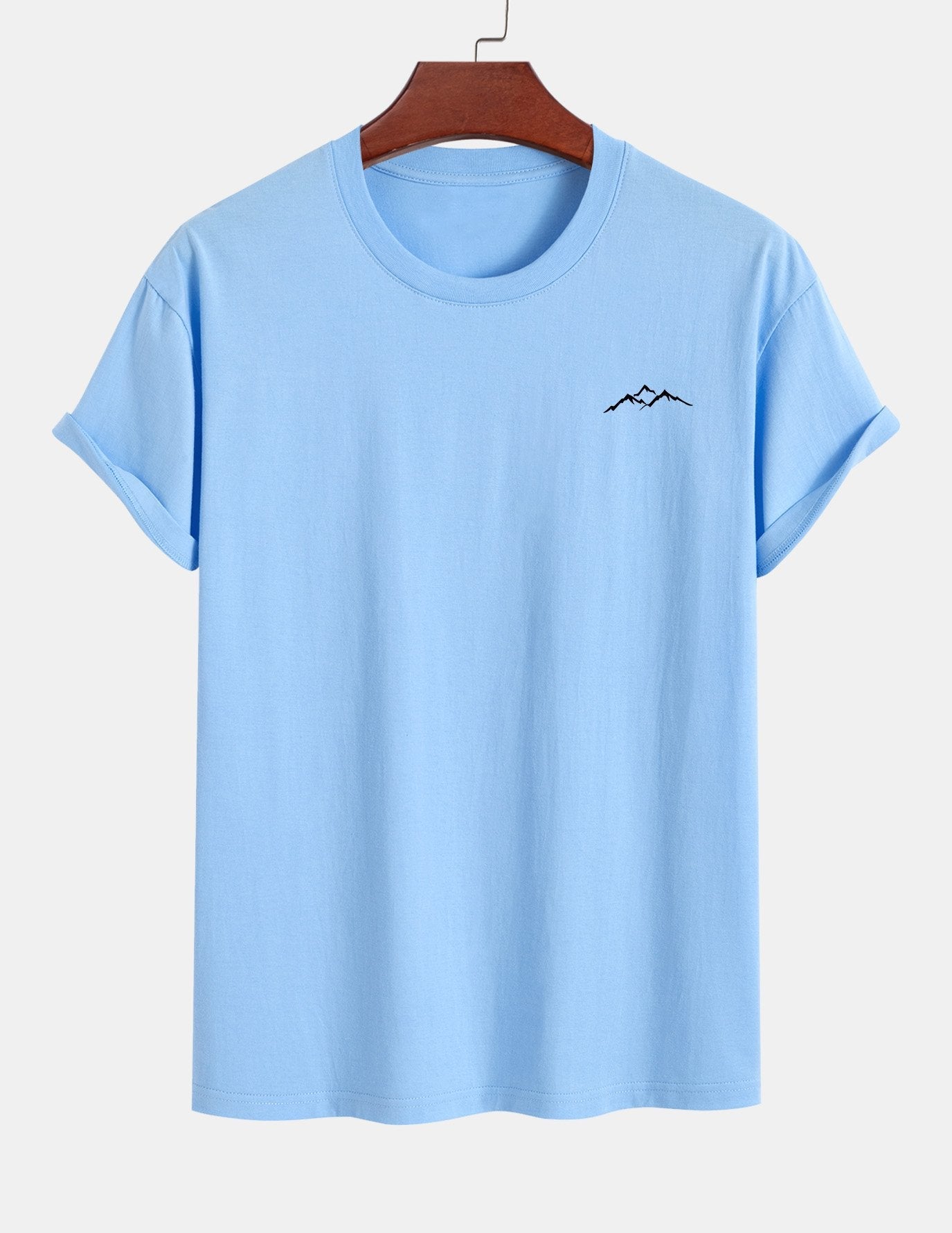 Regular Fit Mountains Print Cotton T-Shirt