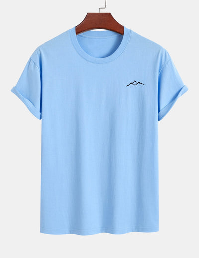 Regular Fit Mountains Print Cotton T-Shirt