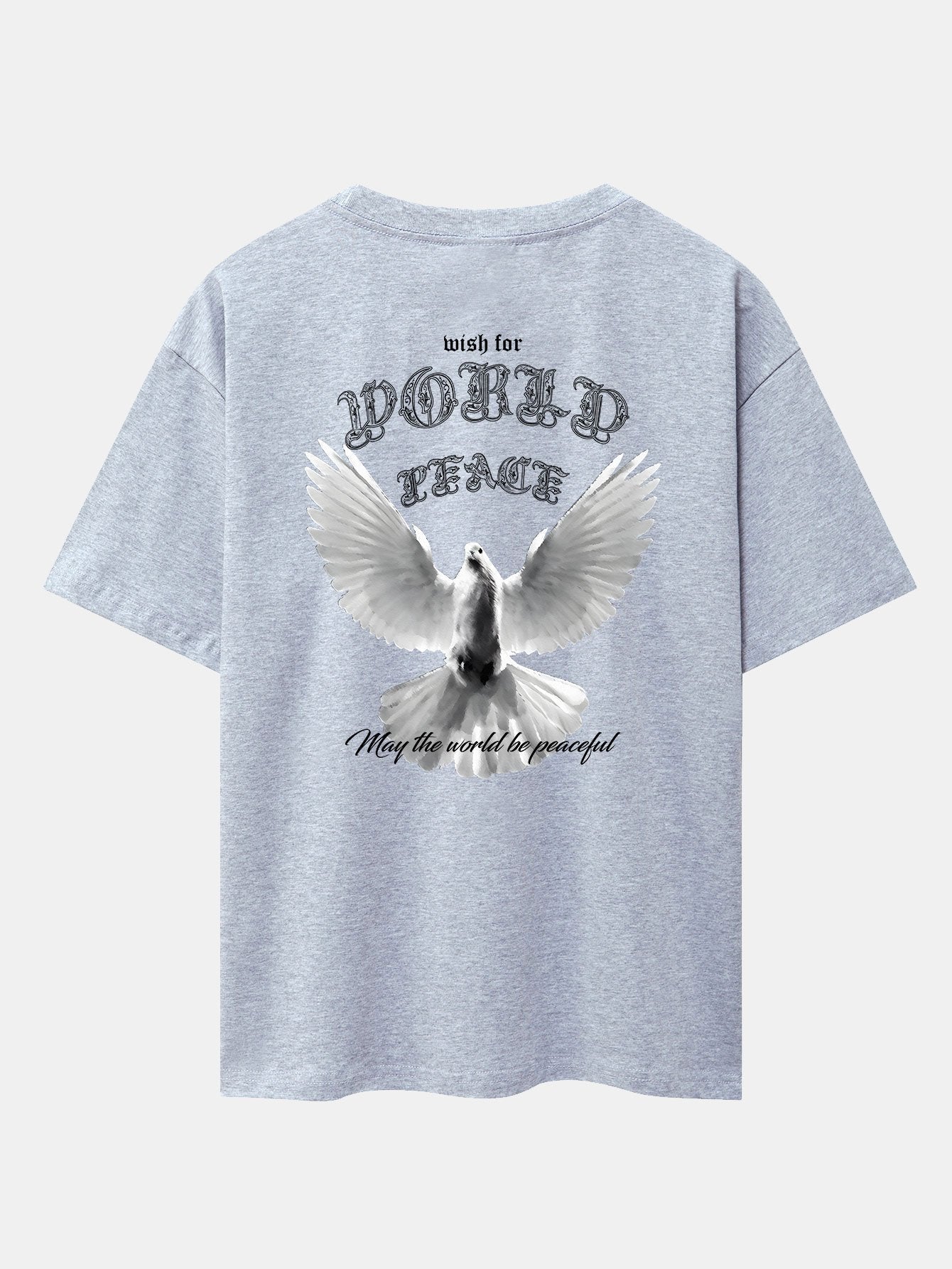 Dove Of Peace Back Print Drop Shoulder Oversize T-Shirt