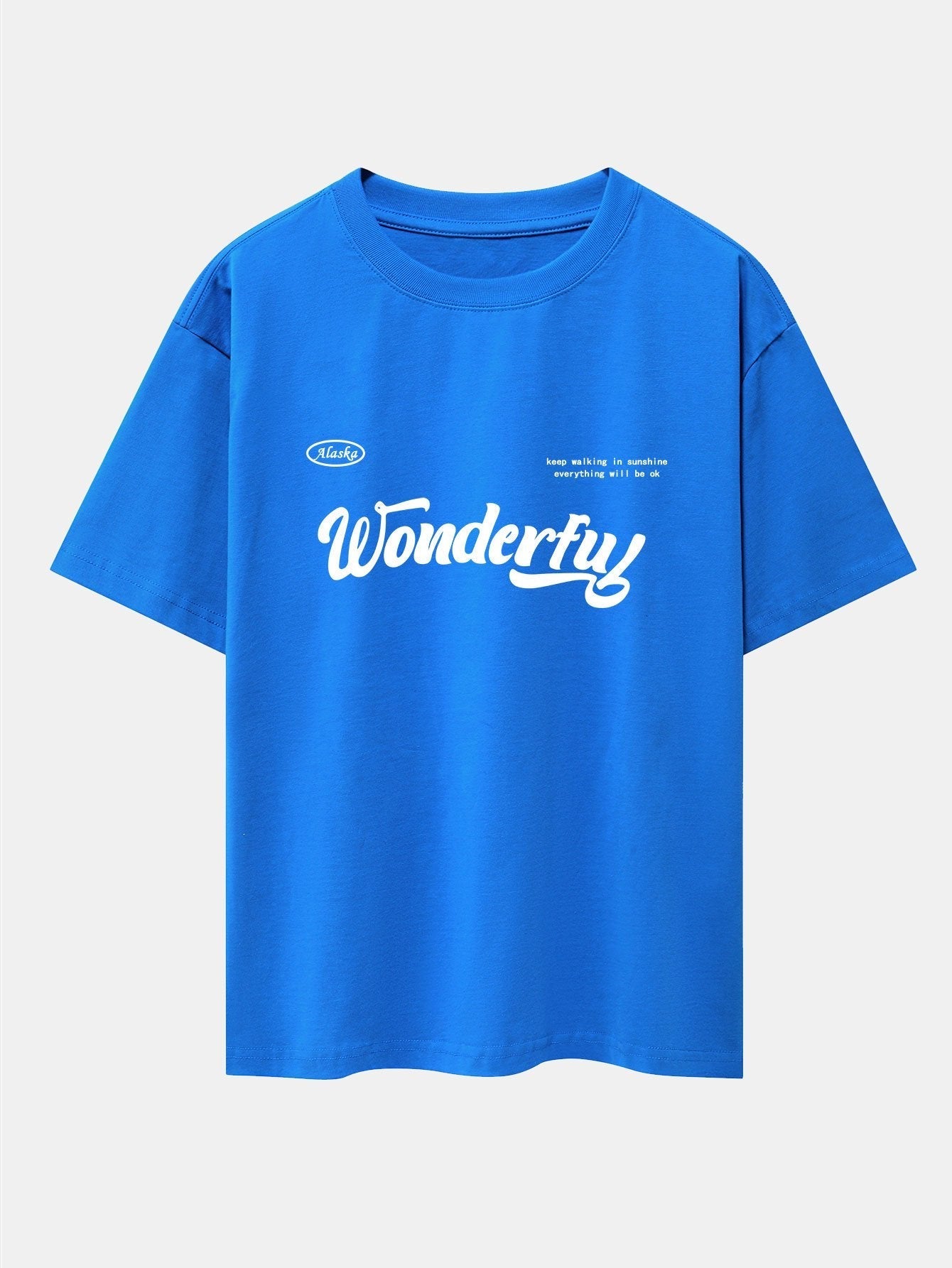 Wonderful Slogan Print Drop Shoulder Oversize T-Shirt