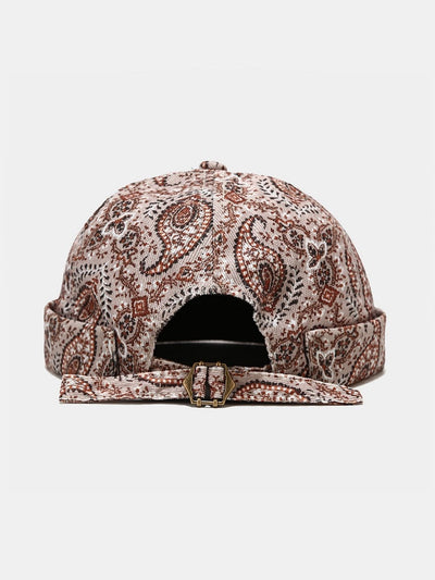 Vintage Paisley Print Brimless Hat