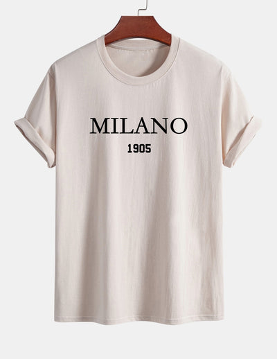 Regular Fit Milano Slogan Cotton T-Shirt