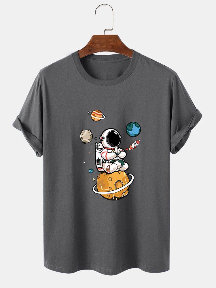 Planet Astronaut Print T-Shirt