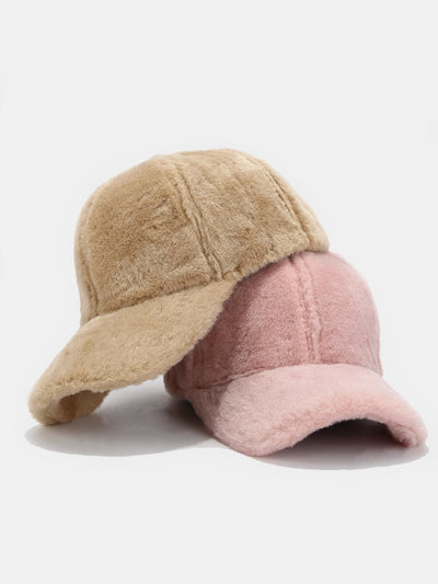 Faux Rabbit Fur Plush Warm Baseball Cap