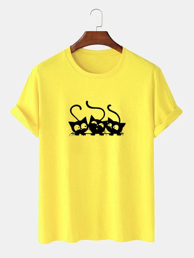 Three Kittens Print T-Shirt