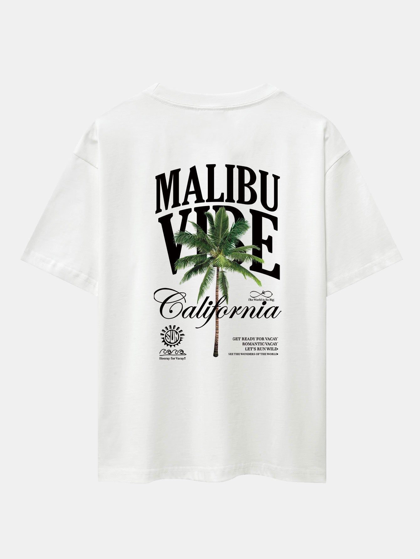 California Palm Tree Back Print Drop Shoulder Oversize T-Shirt