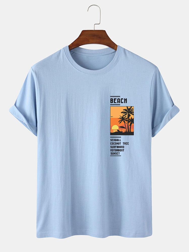 Beach Scenery Slogan Print T-Shirt
