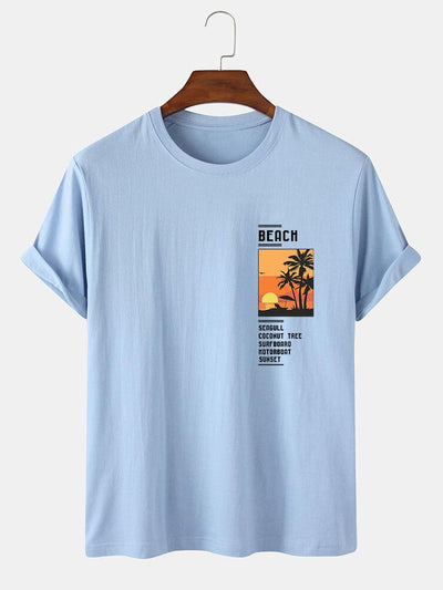 Beach Scenery Slogan Print T-Shirt