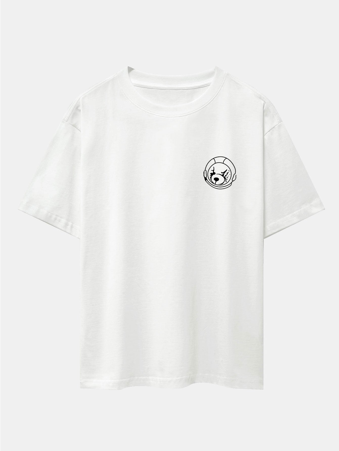 Planet Astronaut Print Drop Shoulder Oversize T-Shirt