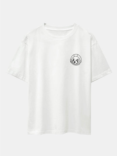 Planet Astronaut Print Drop Shoulder Oversize T-Shirt