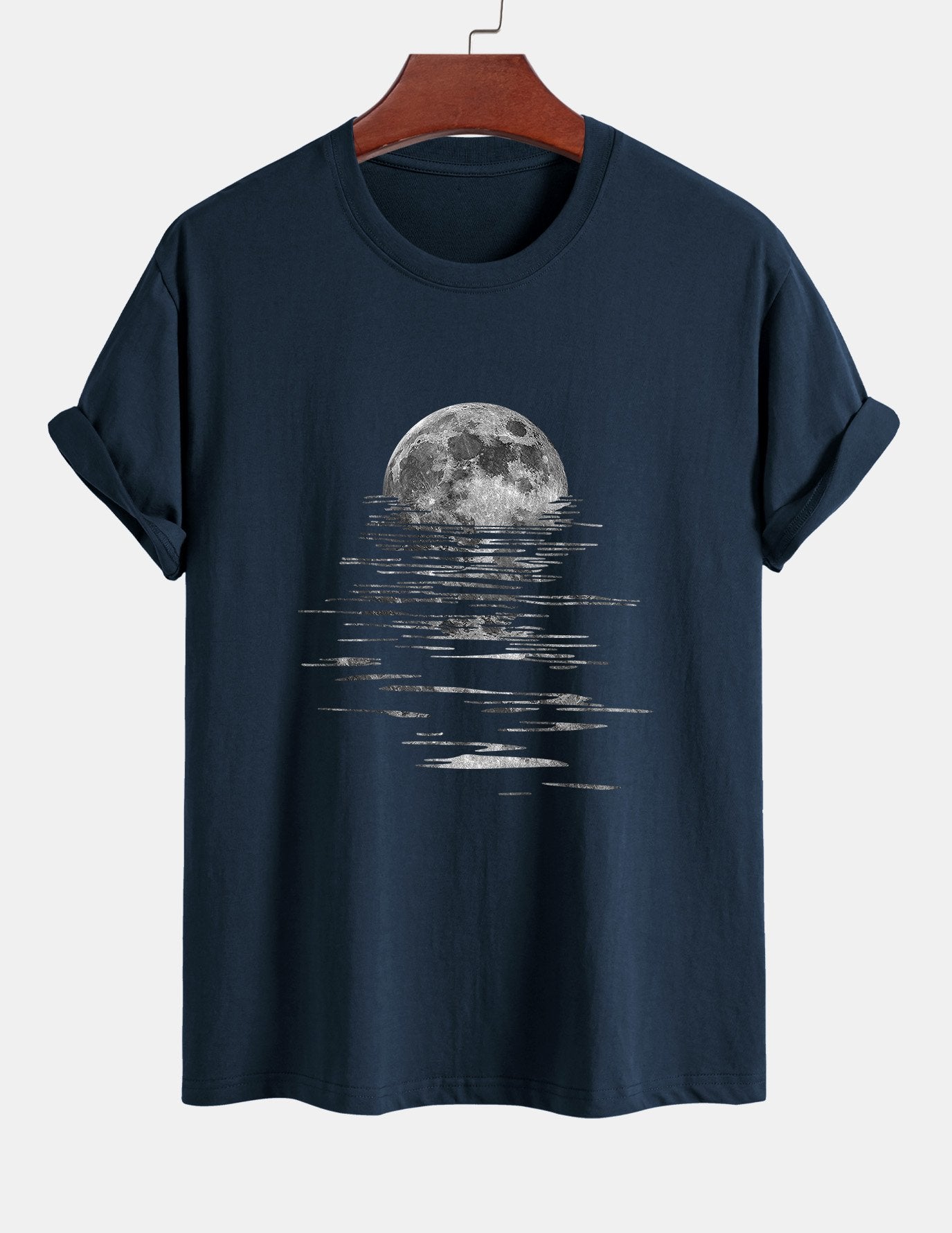 Regular Fit Moon Print Cotton T-Shirt
