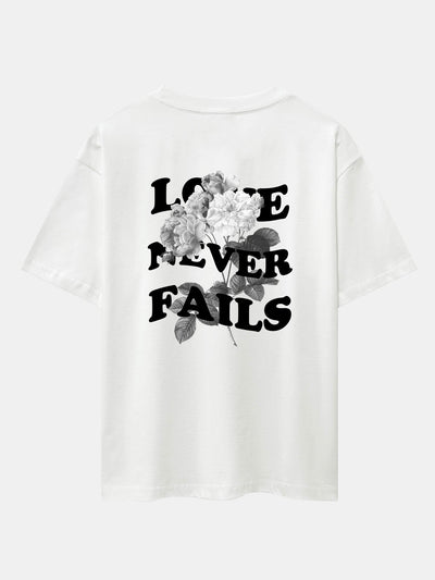 Rose Slogan Back Print Drop Shoulder Oversize T-Shirt