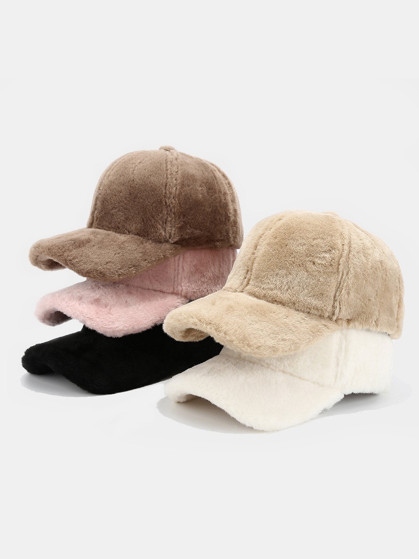 Faux Rabbit Fur Plush Warm Baseball Cap