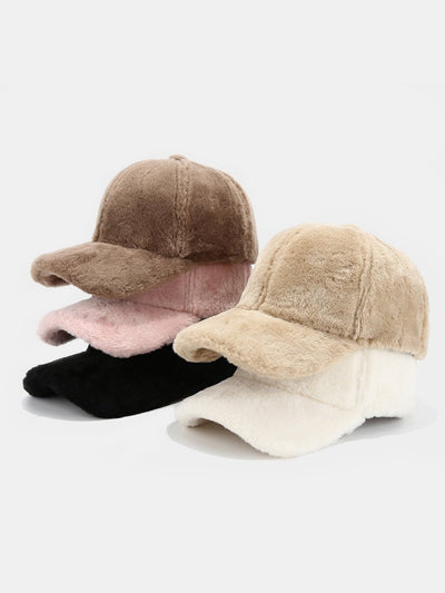 Faux Rabbit Fur Plush Warm Baseball Cap