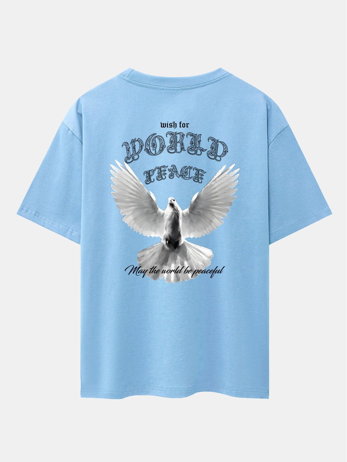 Dove Of Peace Back Print Drop Shoulder Oversize T-Shirt