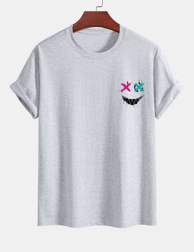 Regular Fit Evil Face Print Cotton T-Shirt