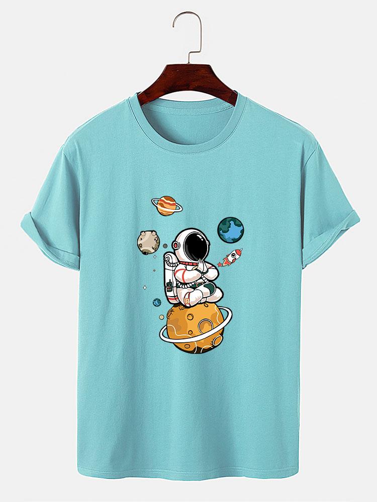Planet Astronaut Print T-Shirt
