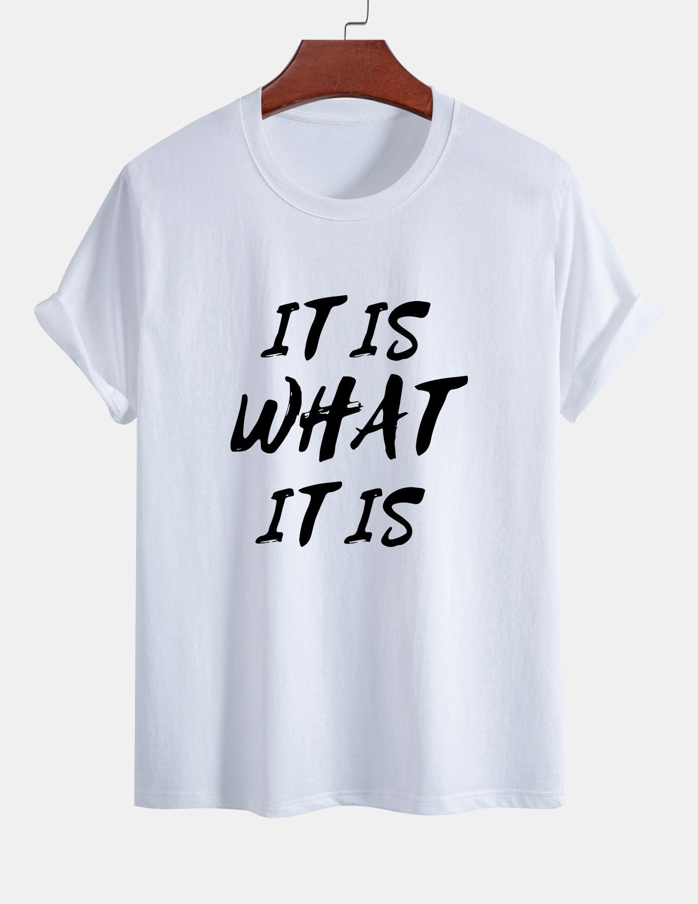 Regular Fit It Is What It Is Print Cotton T-Shirt