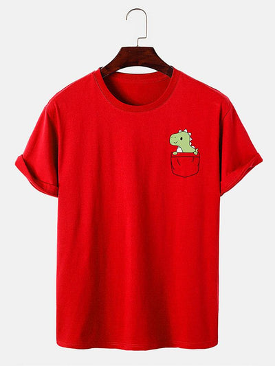 Pocket Dinosaur Print T-Shirt