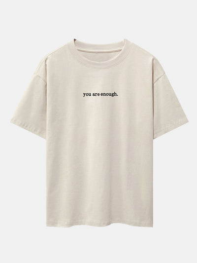 Slogan Back Print Drop Shoulder Oversize T-Shirt