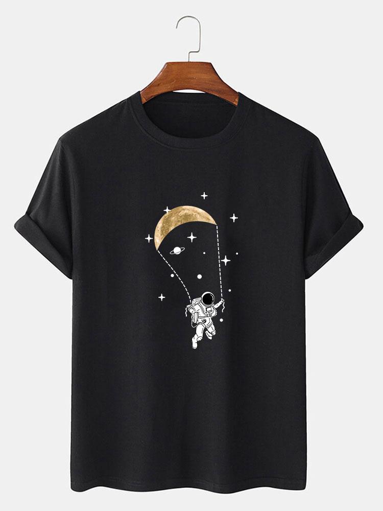 Astronaut Moon Print T-Shirt