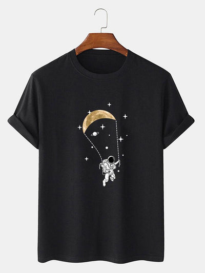 Astronaut Moon Print T-Shirt