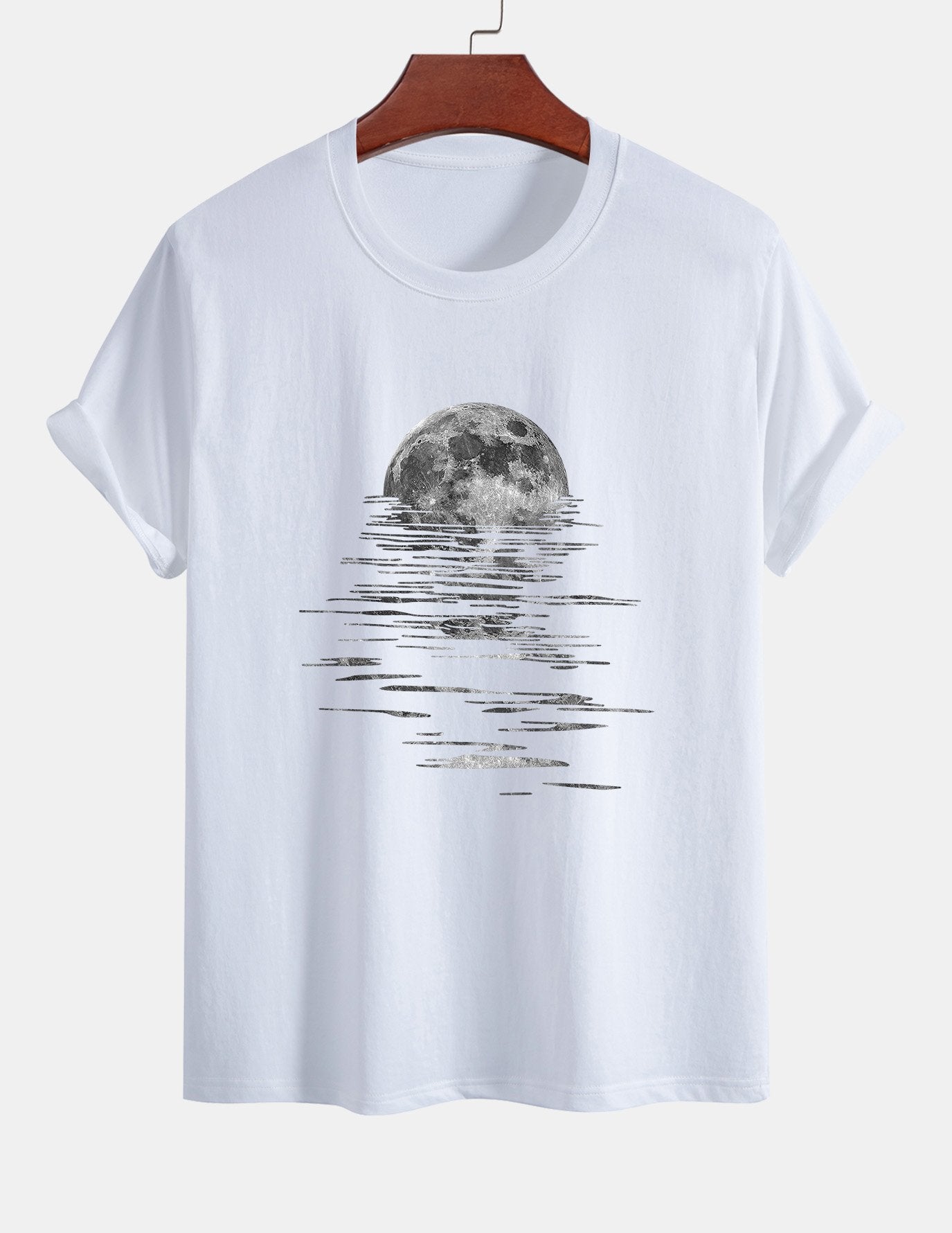 Regular Fit Moon Print Cotton T-Shirt